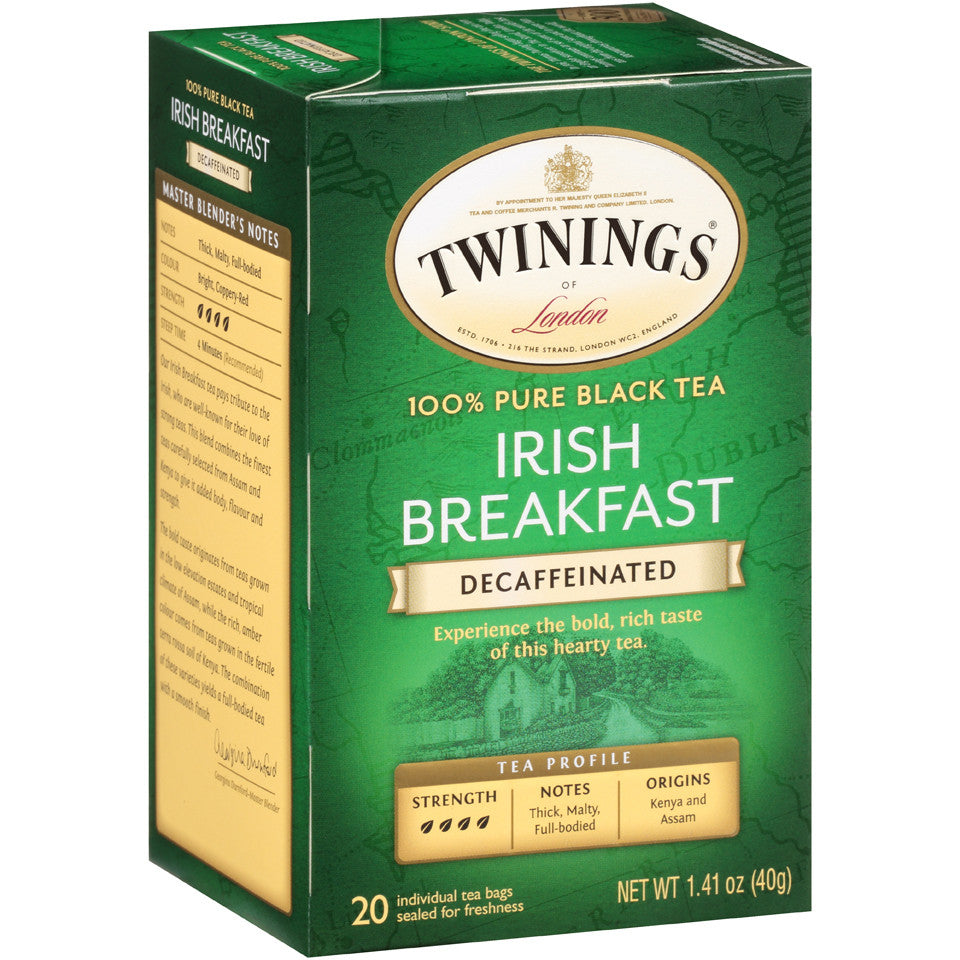 TWININGS DECAF IRISH BREAKFAST ( 6 X 20 BAG  )