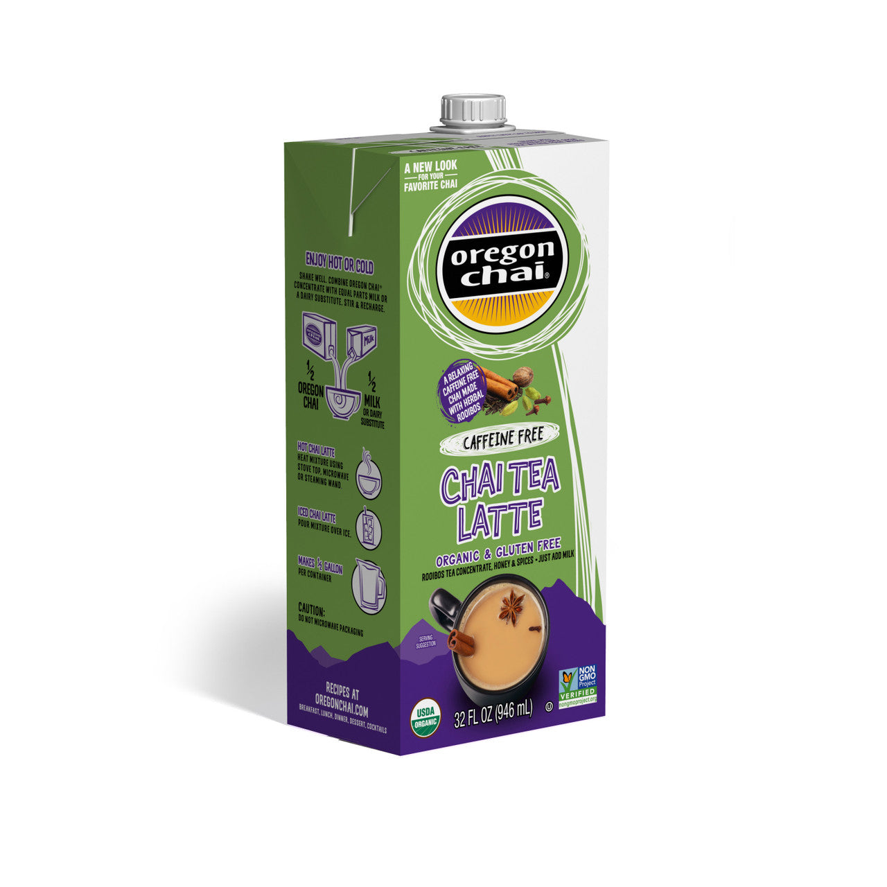 Oregon Chai Chai Conc Herbal Decaf (6x32 Oz)