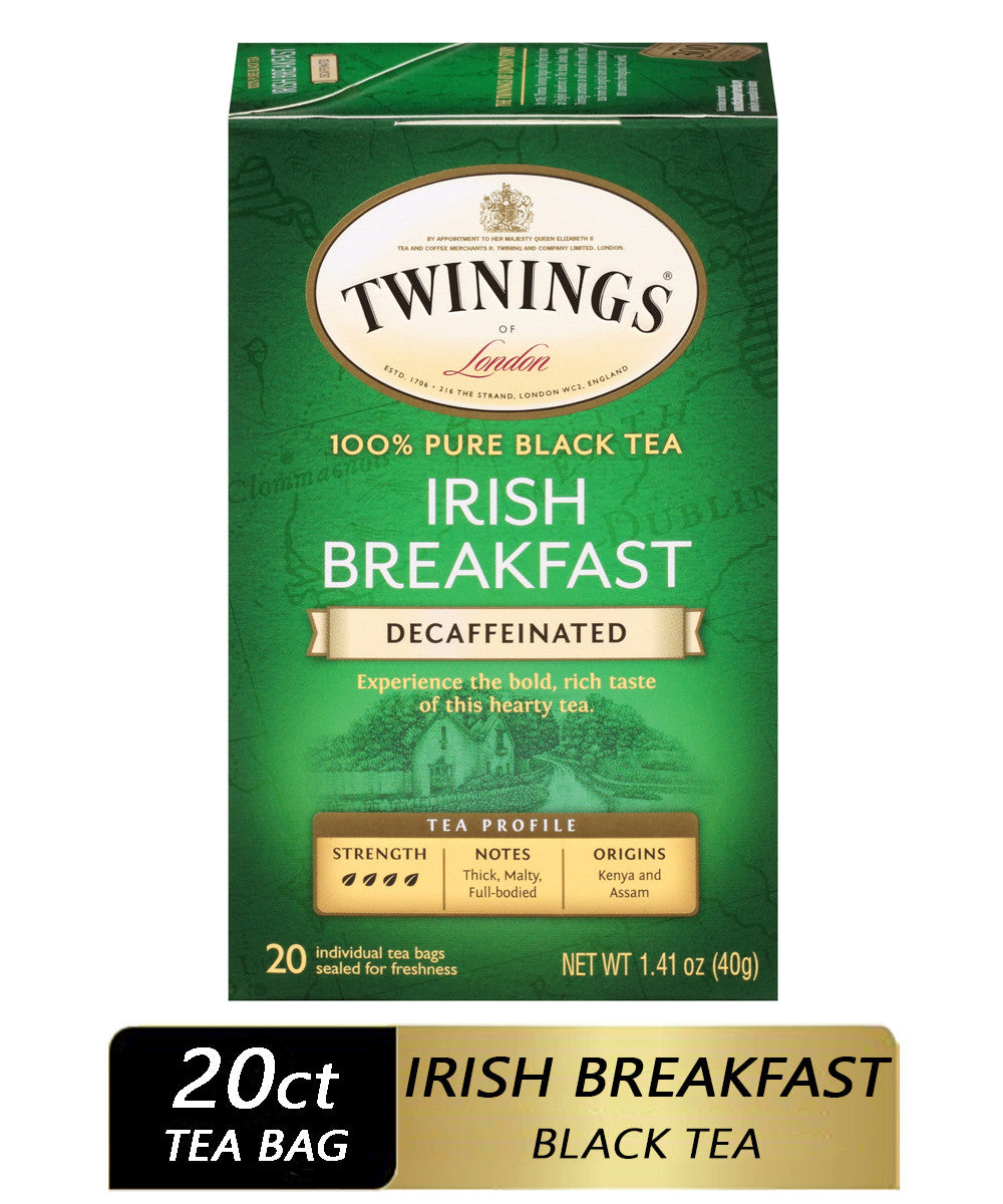 TWININGS DECAF IRISH BREAKFAST ( 6 X 20 BAG  )