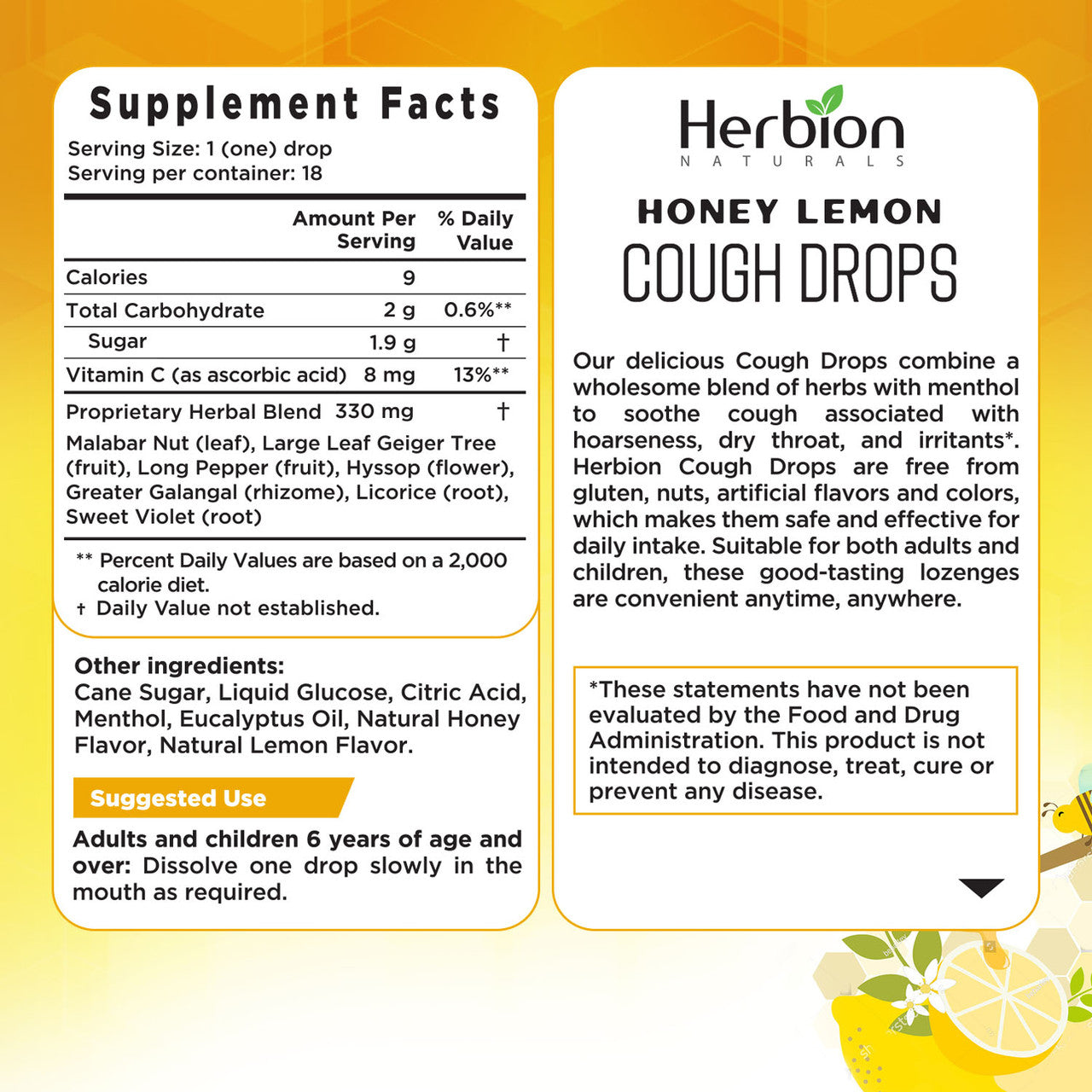 H.N COUGH DROPS HNY LEM ( 1 X 18 CT   )