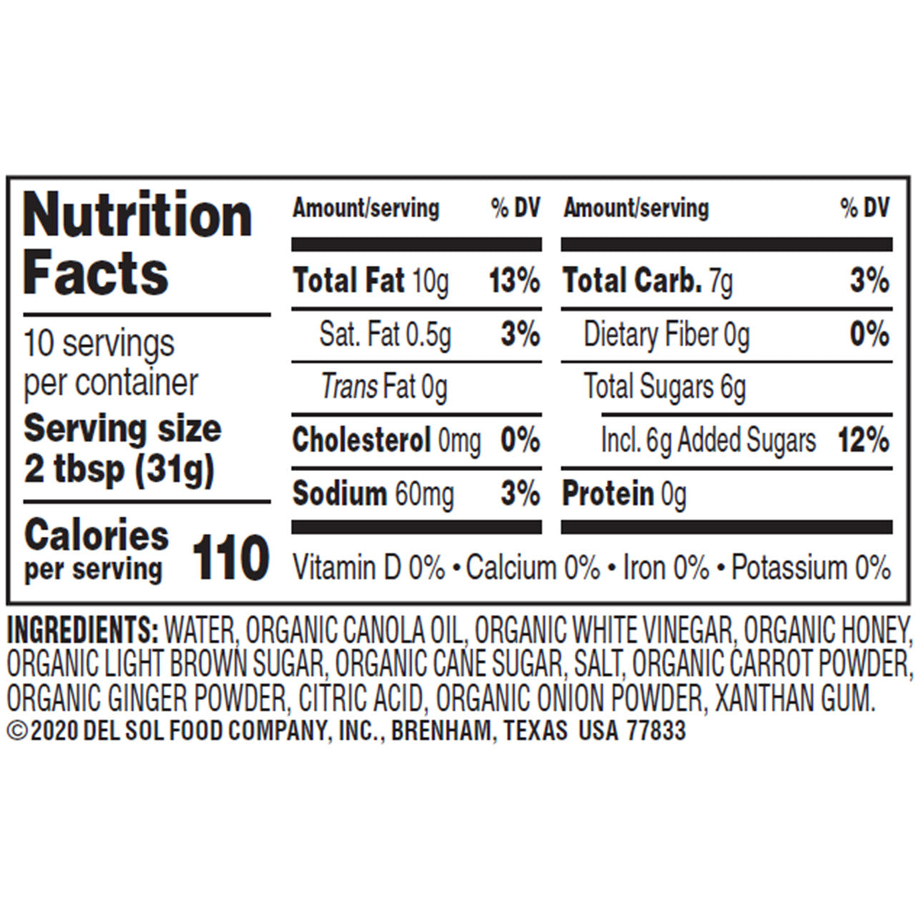 OG2 BRIANNAS HYGNGR DRSG ( 6 X 10 OZ   )
