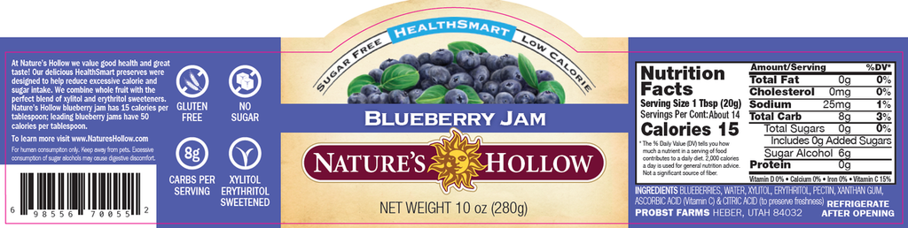 Nature's Hollow Sugar Free Blueberry Preserves (6x10 OZ)