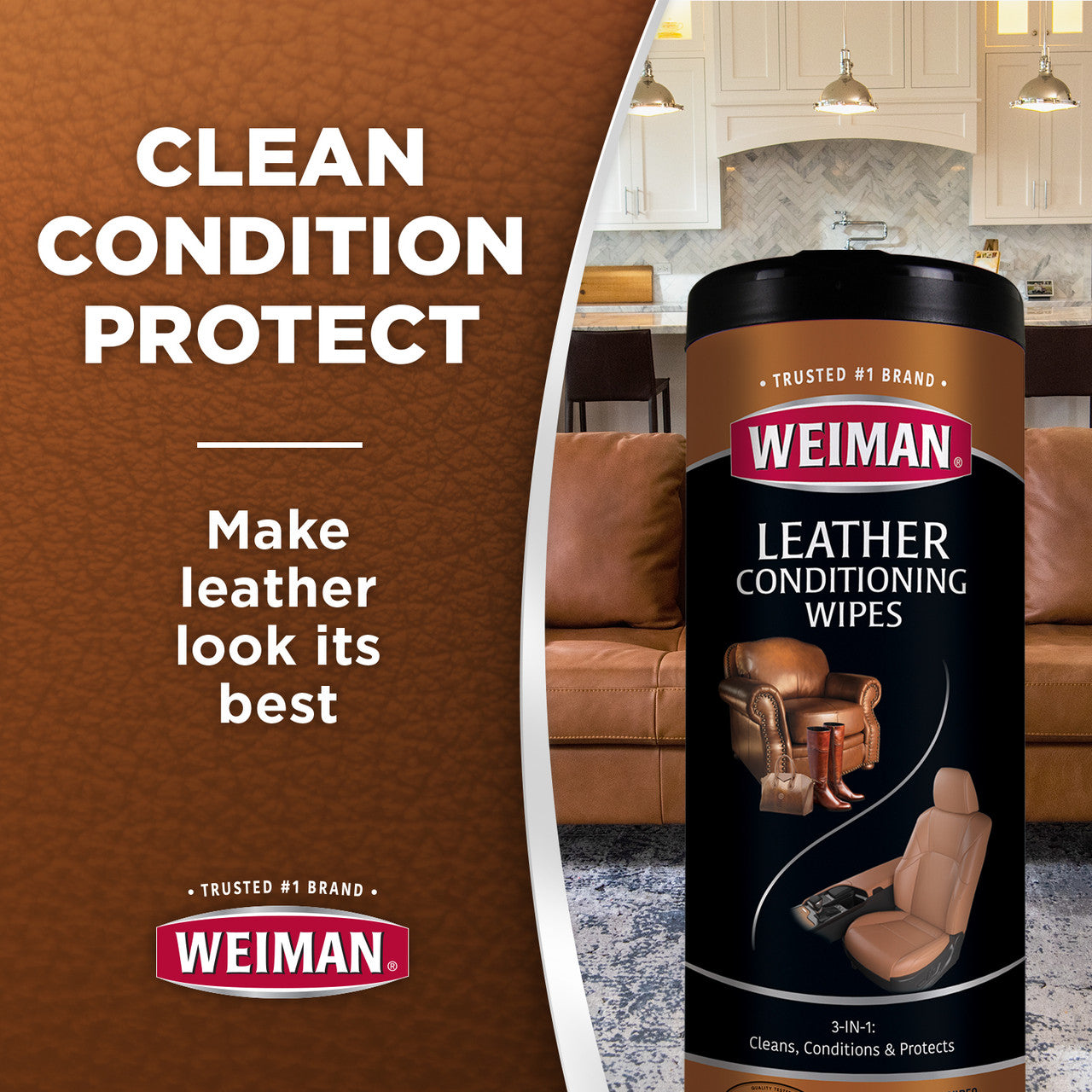 Weiman Leather Wipes (4x30 CT)