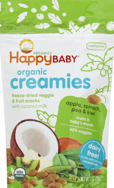 Happy Baby Organic Creamies Apple, Spinach, Pea & Kiwi (8x1 OZ)-1