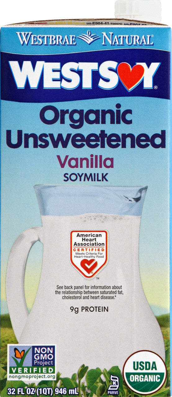 Westsoy Unsweetened Organic Vanilla  Westsoy (12x32 Oz)