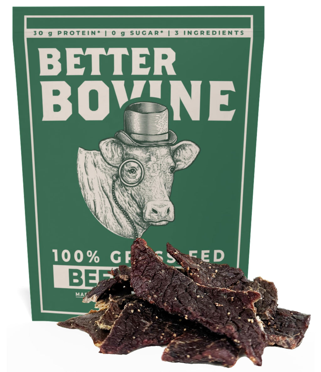 Better Bovine – Grass-Fed Extra Lean Beef Jerky – Salt & Pepper – 5 Pack