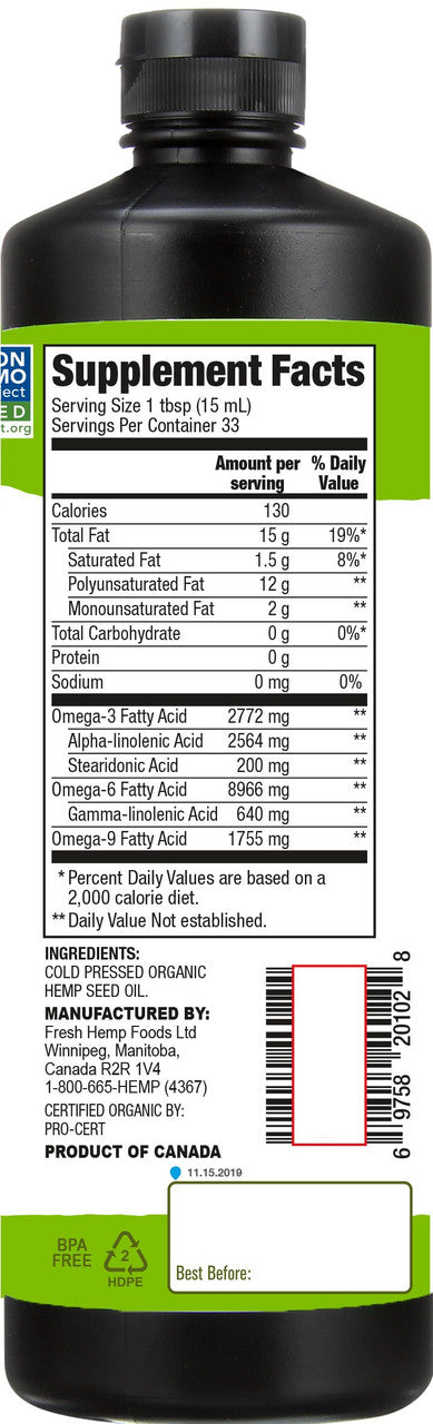 Manitoba Harvest Hemp Seed Oil (1x16 Oz)