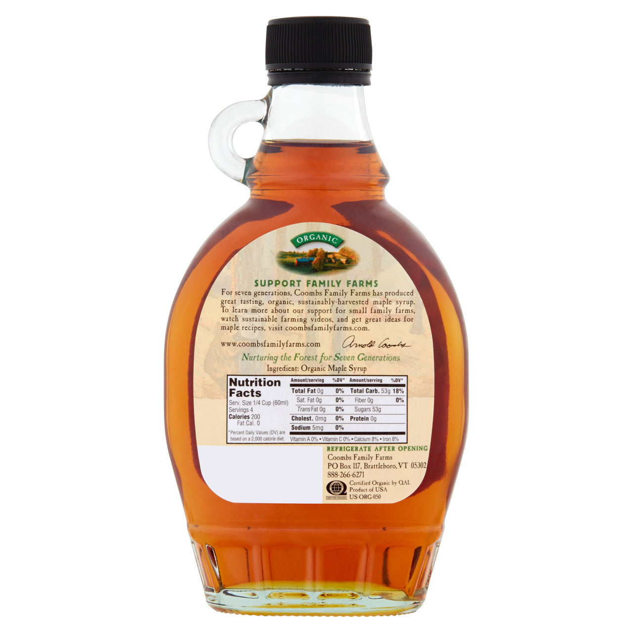 Coombs Family Farms Grade A Dark Amber, Glass (12x8Oz)