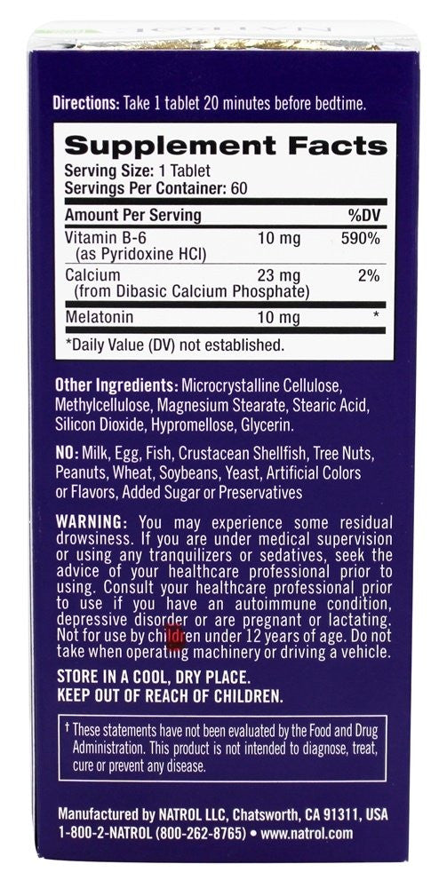 Natrol Advanced Sleep Melatonin, 10mg (60 TAB)