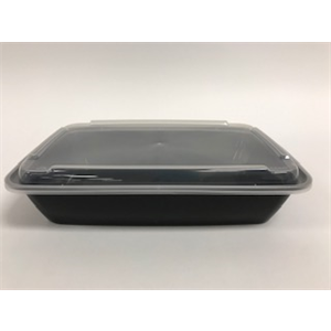SOMI CONTP1072C, Cont Plas PP, 10x7x2 Black Base 48oz, Clr Lid Combo,  30.00 LBS, PACK SIZE 150