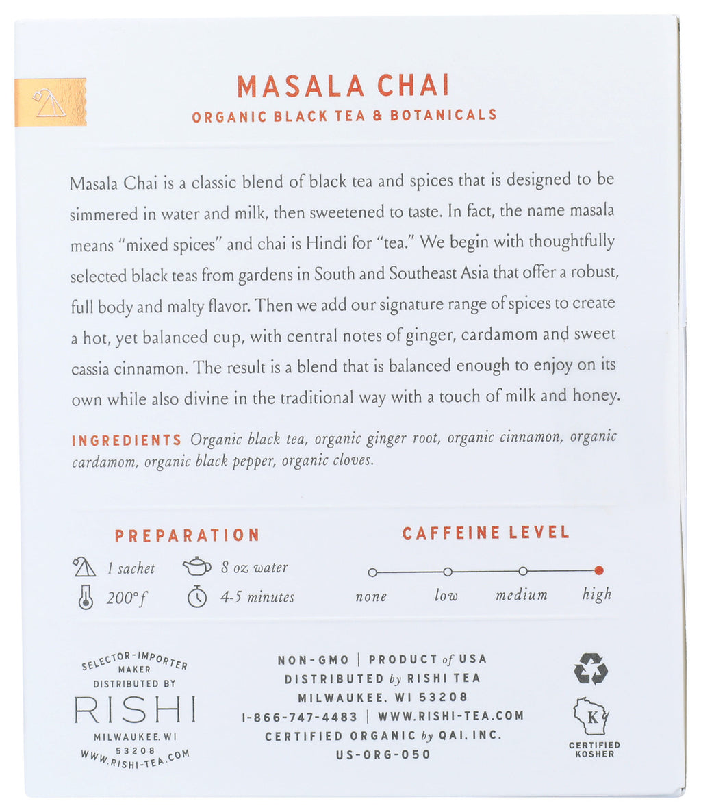 OG2 RISHI MSALA CHAI TEA ( 6 X 15 BAG  )