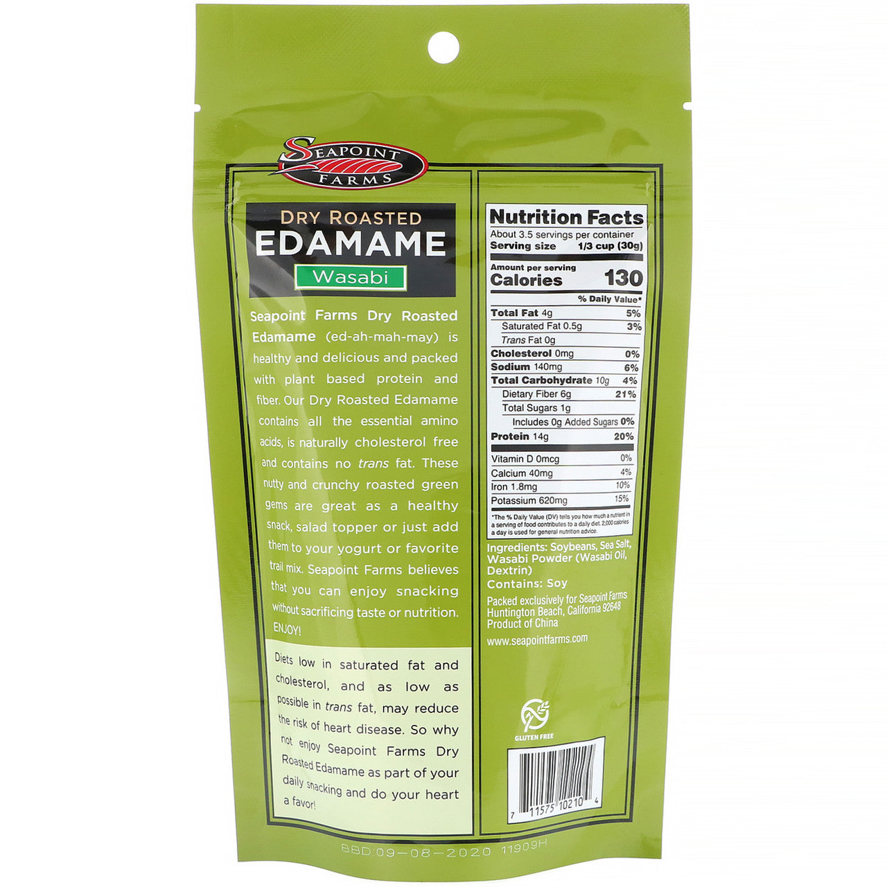Seapoint Farms Wasabi Dry Roasted Edamame (12x3.5 Oz)