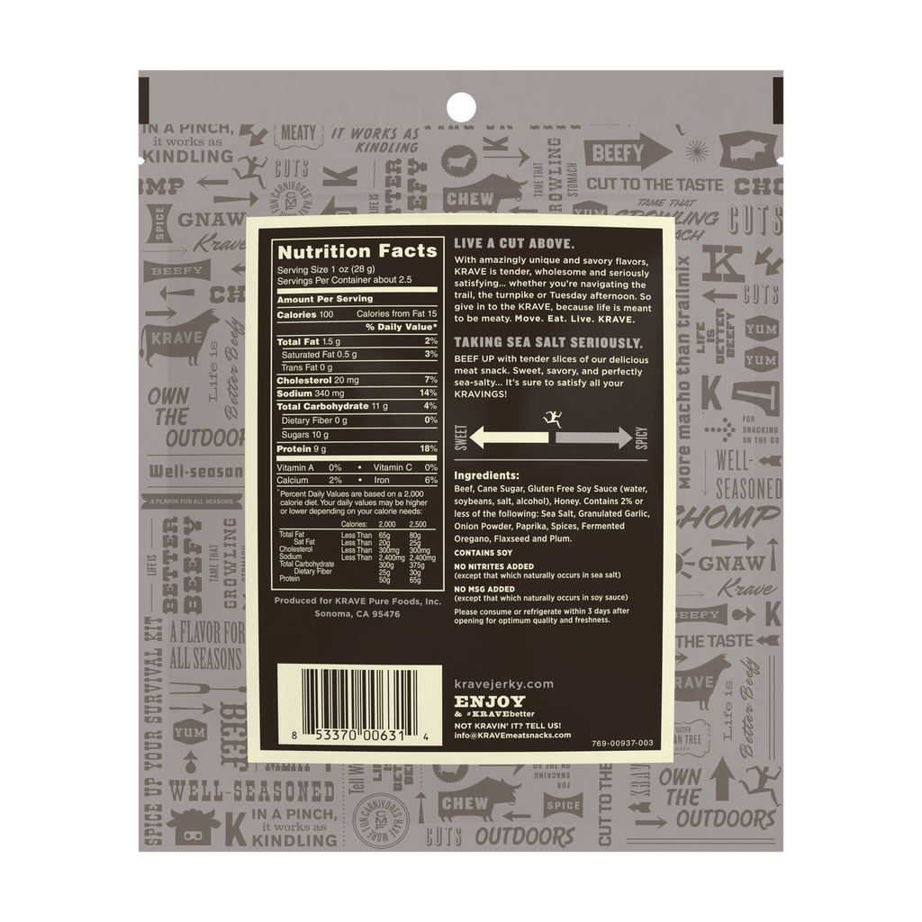 KRAVE BEEF JRKY SEA SALT ( 8 X 2.7 OZ   )