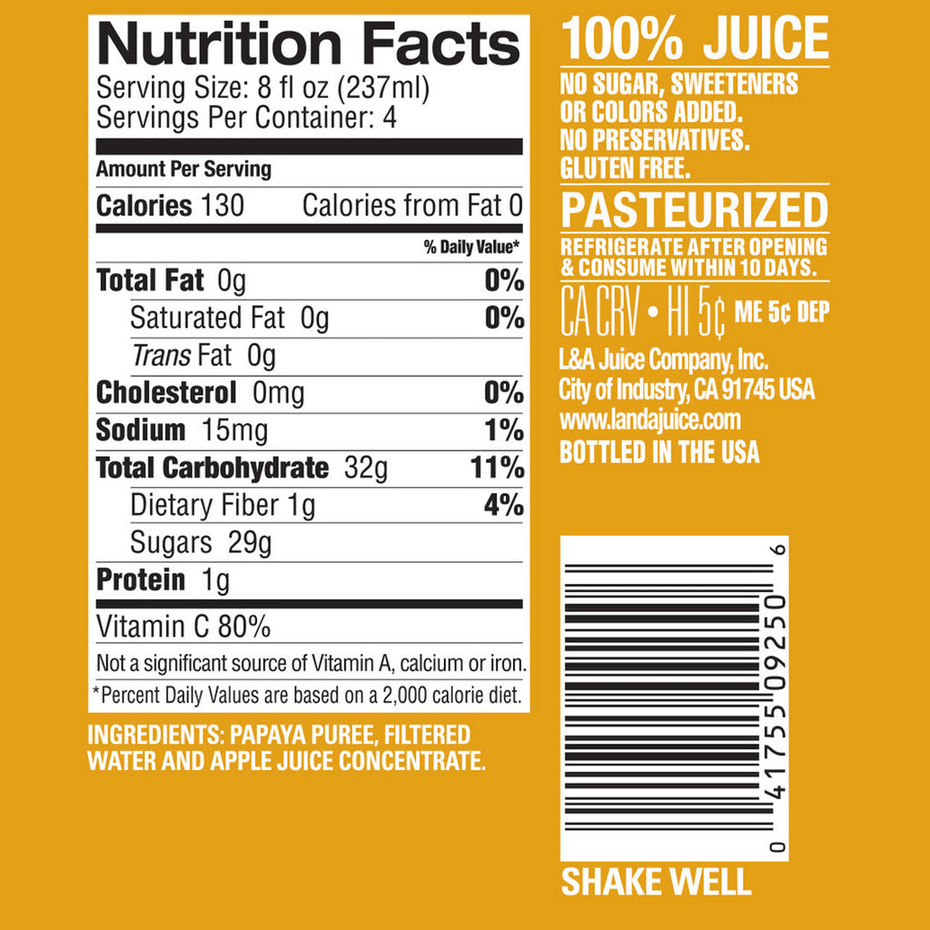 L & A Juice Papaya Delight (6x32 Oz)
