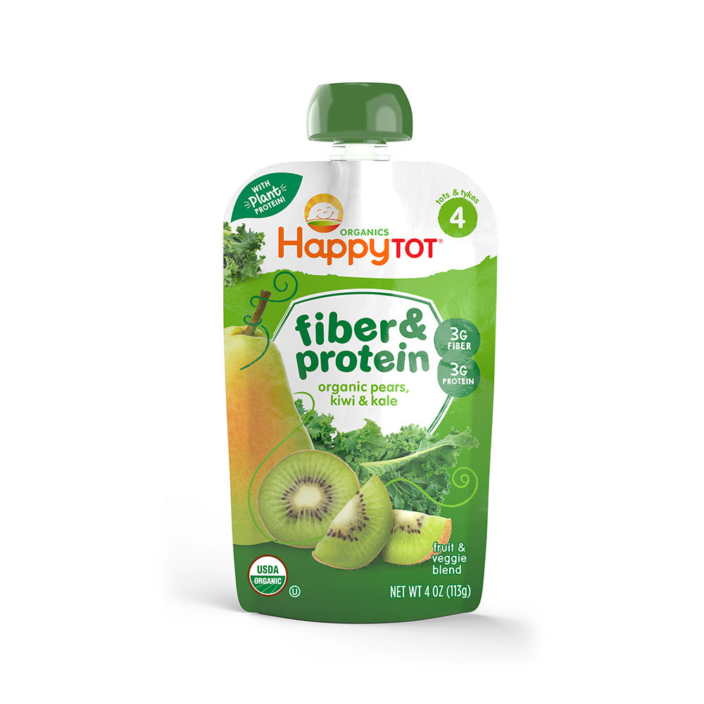 Happy Tot Fiber & Protein Pear, Kiwi & Kale (16x4 OZ)-0
