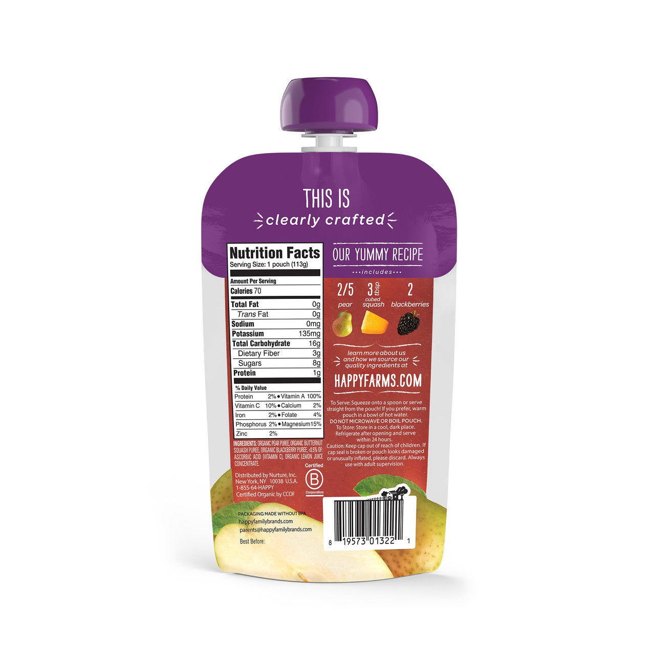 OG2 H B PEAR SQSH BLKBRY ( 16 X 4 OZ   )