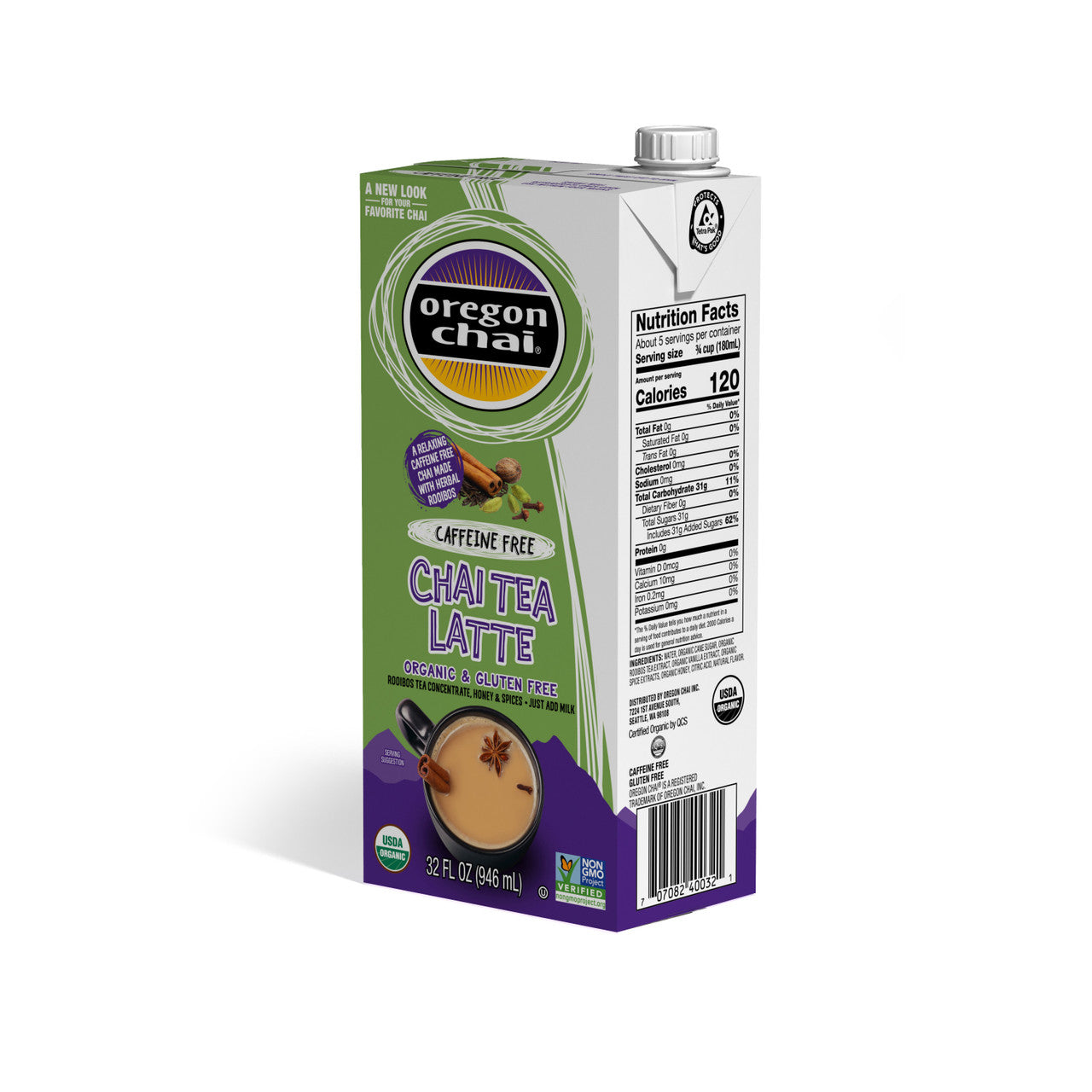 Oregon Chai Chai Conc Herbal Decaf (6x32 Oz)