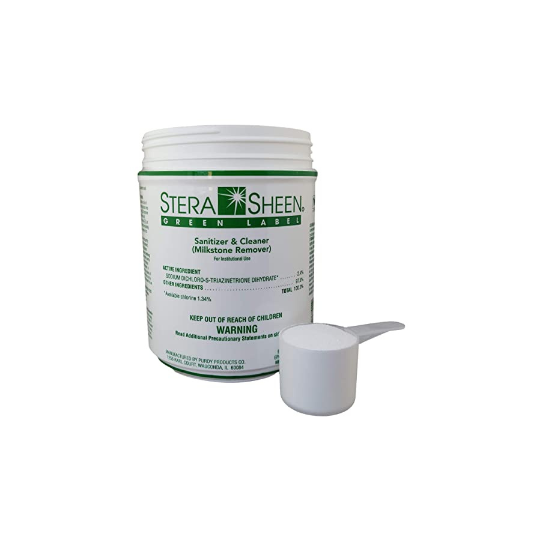 Stera-Sheen Green Label Sanitizer and Cleaner for Ice Cream Machines, Slush Machines And More - 4 lbs Jar,  Case 4 x 4lbs Jars - Canada