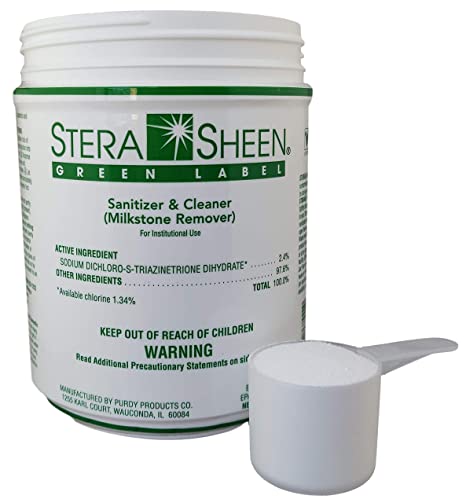 Stera-Sheen Green Label Sanitizer and Cleaner for Ice Cream Machines, Slush Machines And More - 4 lbs Jar,  Case 4 x 4lbs Jars - Canada